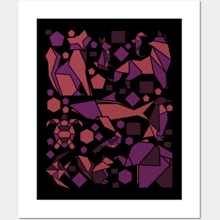 Geometric Animals Colorful Abstract Design Posters and Art